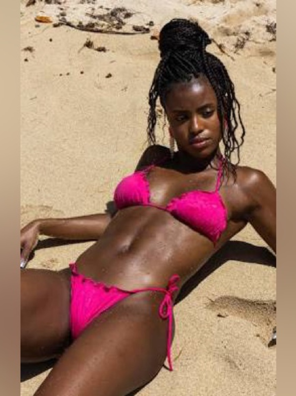 San Lorenzo Hot Pink Tie-Side Bikini Paid $135 Top Small Bottom L but fit M both